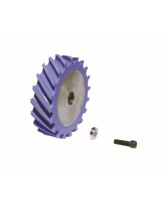Dynabrade 11635 Contact Wheel, 4" Dia. x 1" W x 5/8" I.D., Scoop Face, 80 Duro Urethane