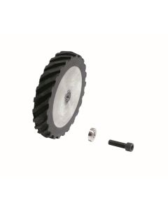 Dynabrade 11641 Contact Wheel, 4" Dia. x 5/8" W x 5/8" I.D., Scoop Face, 40 Duro Rubber