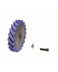 Dynabrade 11886 Contact Wheel, 4" Dia. x 5/8" W x 5/8" I.D., Scoop Face, 80 Duro Urethane