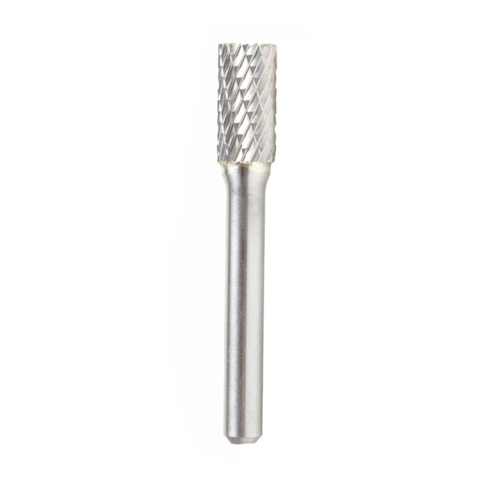 Amana tool BURS-084 Cylindrical Shape SC Head 3/8 D x 3/4 CH x 1/4 SHK x 2-1/2 Inch Long with End, Double Cut SB Burr Bit