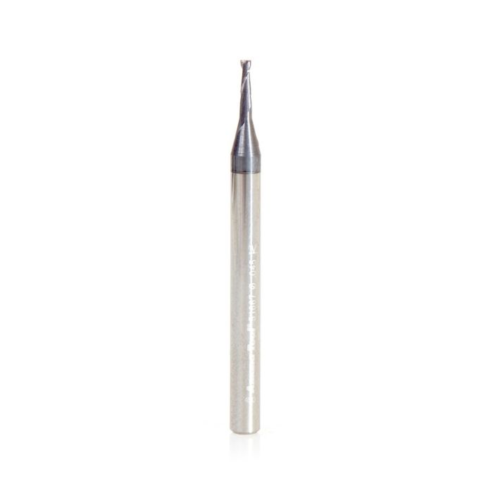 Amana tool 51667 Mini SC Spiral for Steel, Stainless Steel & Composites, AlTiN Coated 0.045 D x 0.135 CH x 1/8 SHK x 1-1/2 Inch Long Up-Cut 2-Flute Square End Router Bit/End Mil