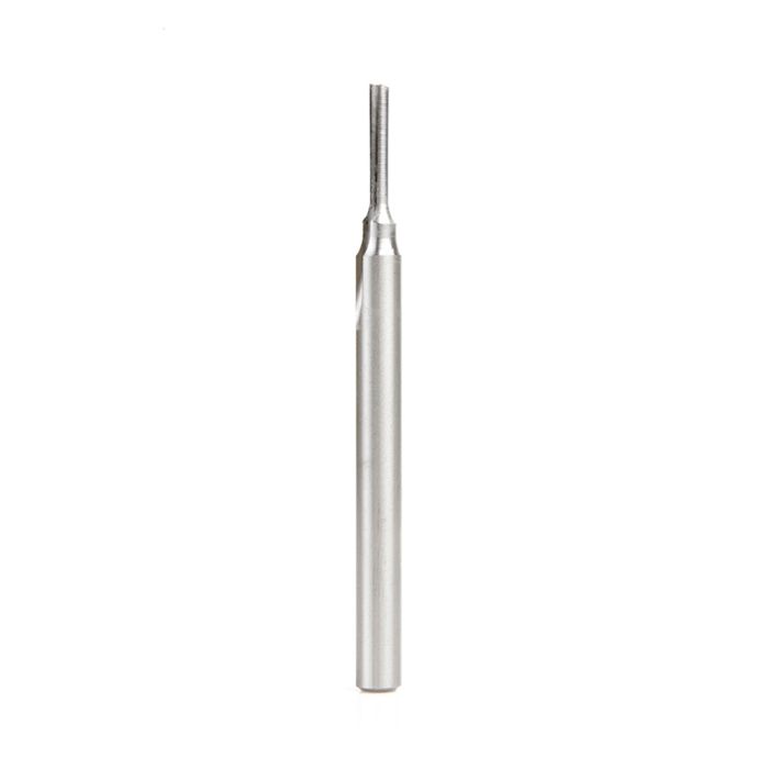 Amana tool HSS1501 Plastic Cutting, Single Straight O Flute 1/8 D x 5/8 CH x 1/4 SHK x 3-1/4 Inch Long High Speed Steel (HSS) Router Bit