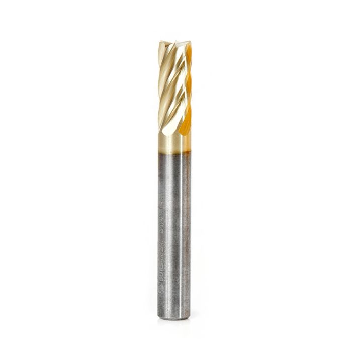 Amana tool BURS-082NF Cylindrical Shape SC 1/4 D x 5/8 CH x 1/4 SHK x 2 Inch Long ZrN Coated Double Cut SB Burr Bit
