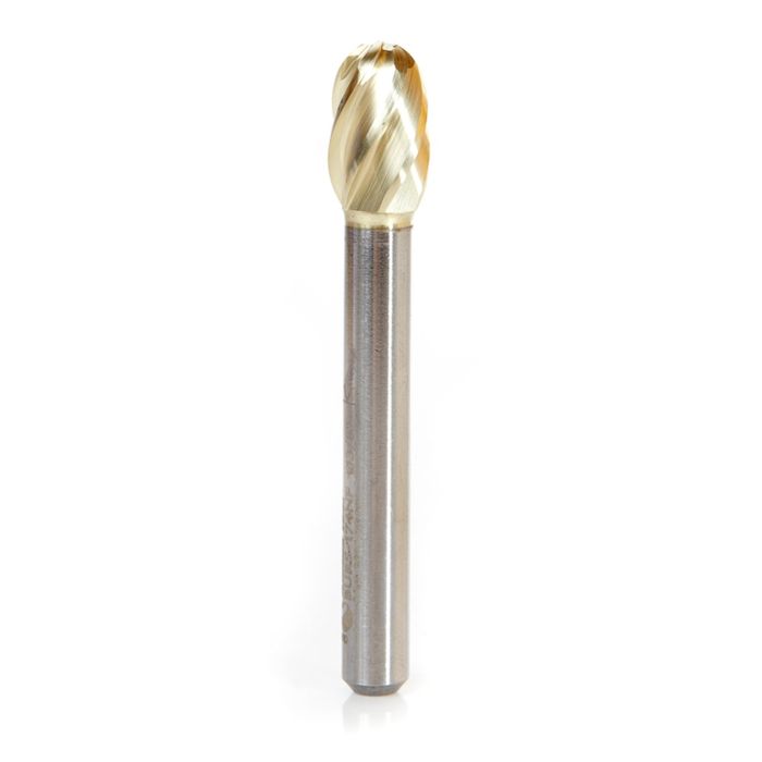 Amana tool BURS-174NF Oval SC Head 3/8 D x 5/8 CH x 1/4 SHK x 2-3/8 Inch Long ZrN Coated Double Cut SE Burr Bit