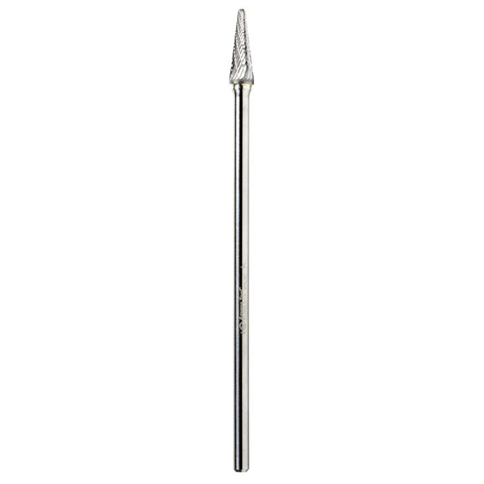 Amana tool BURS-216 Radius Cone Shape SC Head 3/8 D x 1-1/16 CH x 1/4 SHK x 7-1/16 Inch Long Double Cut SL Burr Bit