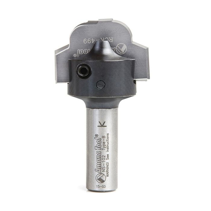 Amana tool RC-2499 CNC Insert Nova System Classical Cove Plunge Form for MDF and Wood Cabinet Doors 1-11/32 D x 23/64 CH x 1/2 Inch SHK Router Bit