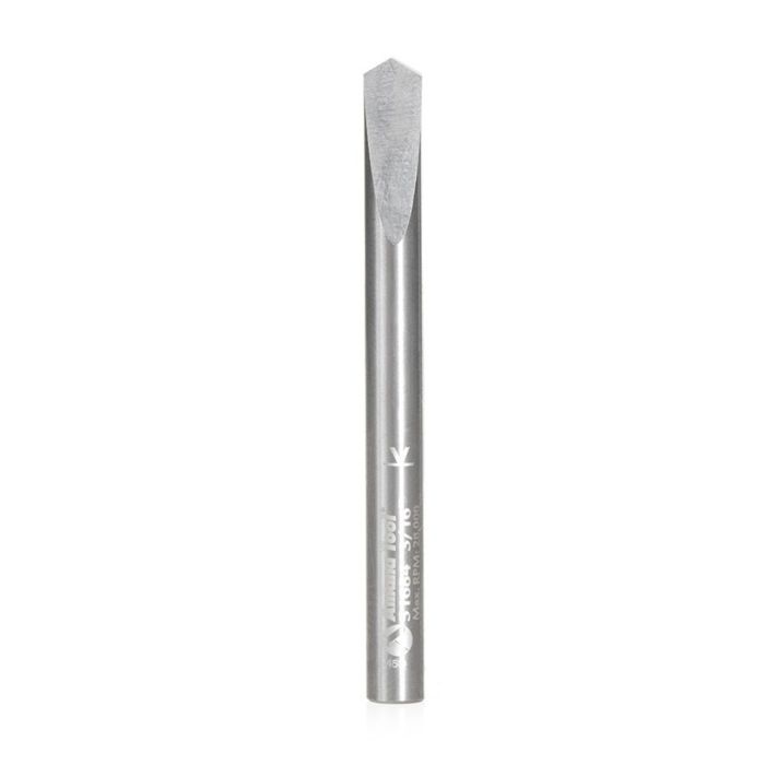 Amana tool 51684 SC Spiral for Steel, Stainless Steel & Non Ferrous Material 3/16 D x 9/16 CH x 3/16 SHK x 2 Inch Long Spade Dril / CNC Router Bit