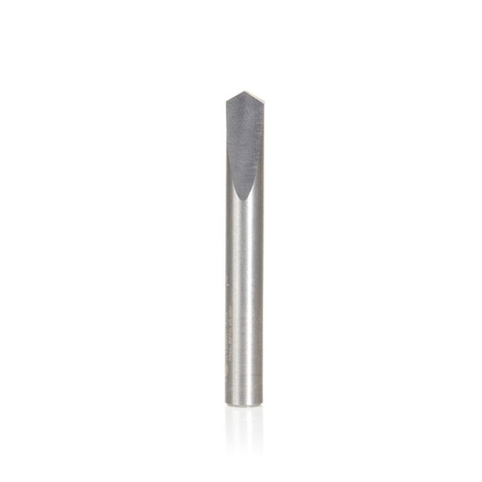 Amana tool 51686 SC Spiral for Steel, Stainless Steel & Non Ferrous Material 1/4 D x 11/16 CH x 1/4 SHK x 2 Inch Long Spade Dril / CNC Router Bit