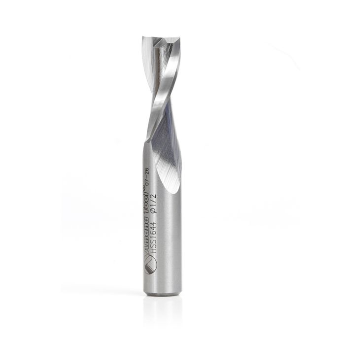 Amana tool HSS1644 HSS Spiral Aluminum Cutting Double Flute Up-Cut 1/2 D x 1-1/4 CH x 1/2 Inch SHK Router Bit