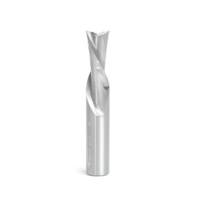 Amana tool 46436 Solid Carbide Spiral Plunge 1/2 D x 1-1/8 CH x 1/2 SHK x 3 Inch Long Down-Cut Router Bit