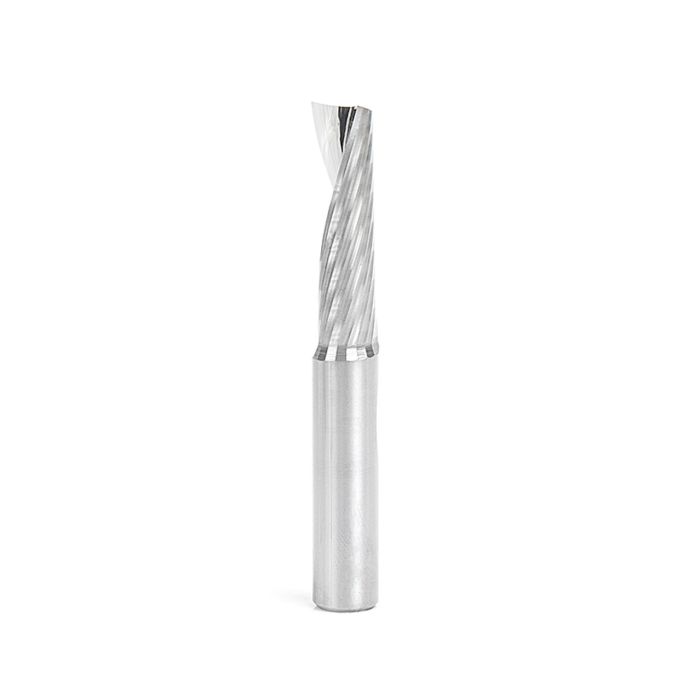 Amana tool 57328 SC Metric CNC Spiral O Single Flute, Plastic Cutting 10 D x 35 CH x 10 SHK x 76mm Long Up-Cut Router Bit with Mirror Finish