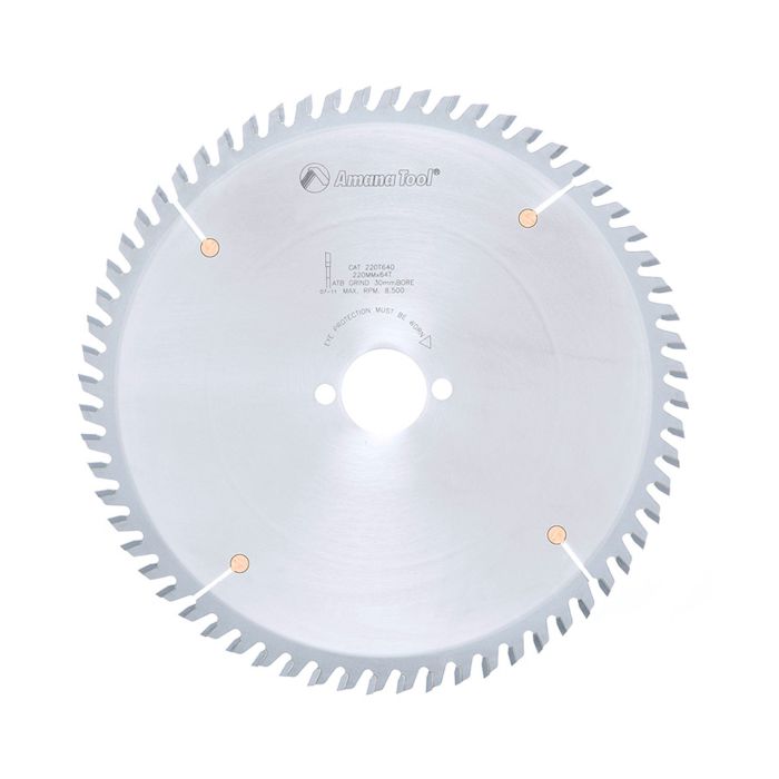 Amana tool 220T600 Carbide Tipped Trim 200MM D x 64T ATB, 10 Deg, 30MM Bore, Circular Saw Blade