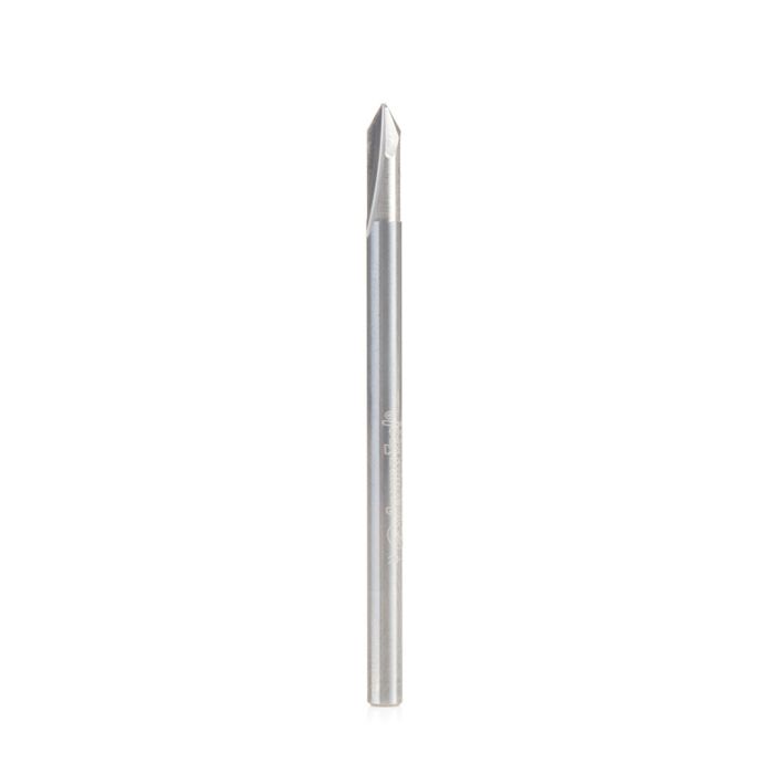 Amana tool 40780 Solid Carbide V Groove Engraving 60 Deg x 1/8 D x 3/8 CH x 1/8 SHK x 2 Inch Long Router Bit