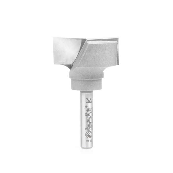 Amana tool 45571 Carbide Tipped Bottom Cleaning / Spoilboard 1-1/4 D x 1/2 CH x 1/4 Inch SHK Upshear Design Router Bit