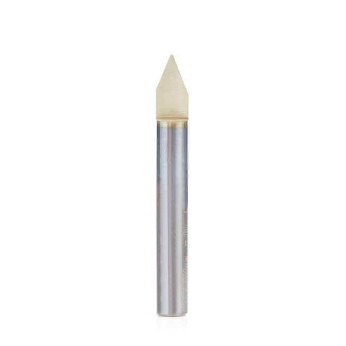 Amana tool 45622-Z Solid Carbide 45 Degree Engraving 0.025 Tip Width x 1/4 SHK x 2 Inch Long Signmaking ZrN Coated Router Bit