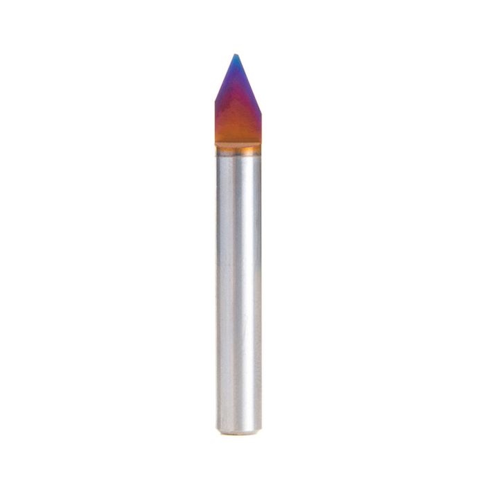 Amana tool 45623-K Solid Carbide Spektra Extreme tool Life Coated 45 Degree Engraving 0.042 Tip Width x 1/4 SHK x 2 Inch Long Signmaking Router Bit