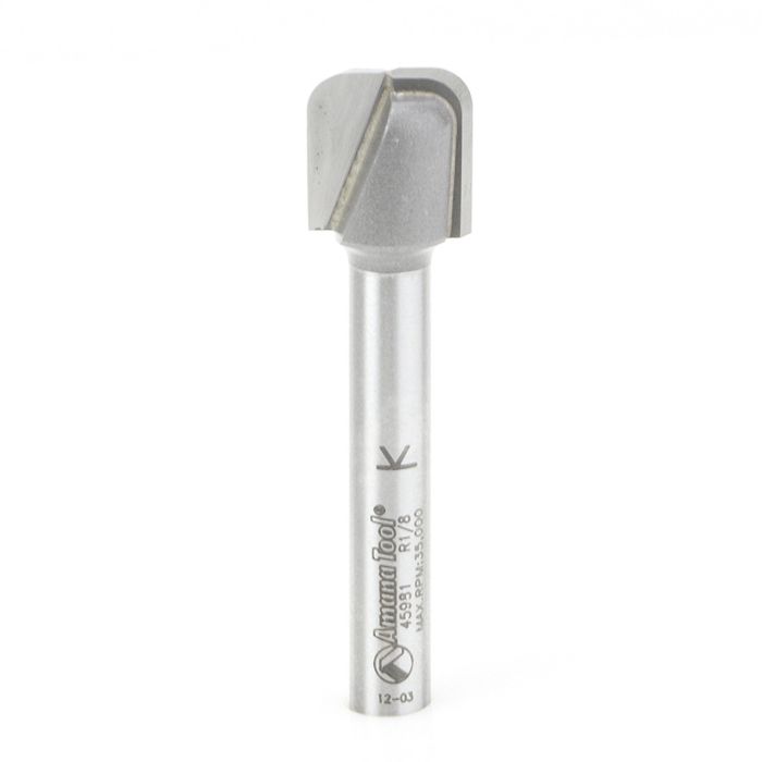 Amana tool 45981 Carbide Tipped Bowl & Tray 1/8 R x 1/2 D x 1/2 CH x 1/4 Inch SHK Router Bit