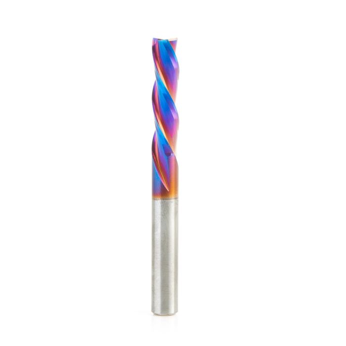 Amana tool 46054-K SC Spektra Extreme tool Life Coated Spiral Plunge 1/4 Dia x 1 CH x 1/4 SHK 2-1/2 Inch Long Down-Cut 3 Flute Router Bit