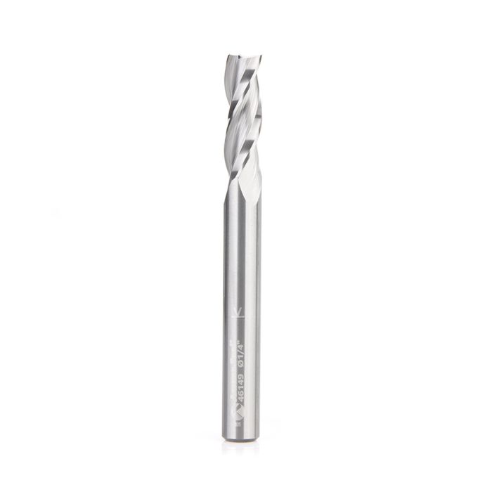 Amana tool 46149 CNC Solid Carbide Spiral Plunge 1/4 D x 3/4 CH x 1/4 SHK x 2-1/2 Inch Long Up-Cut, 3-Flute Router Bit