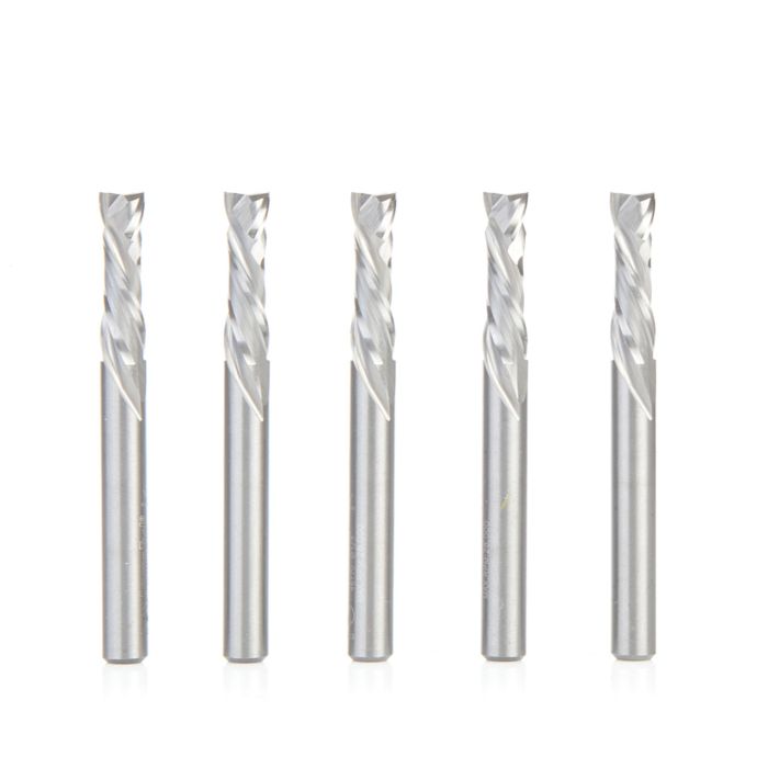 Amana tool 46170-5, 5-Pack CNC Solid Carbide Compression Spiral 1/4 D x 7/8 CH x 1/4 SHK x 2-1/2 Inch Long Router Bits