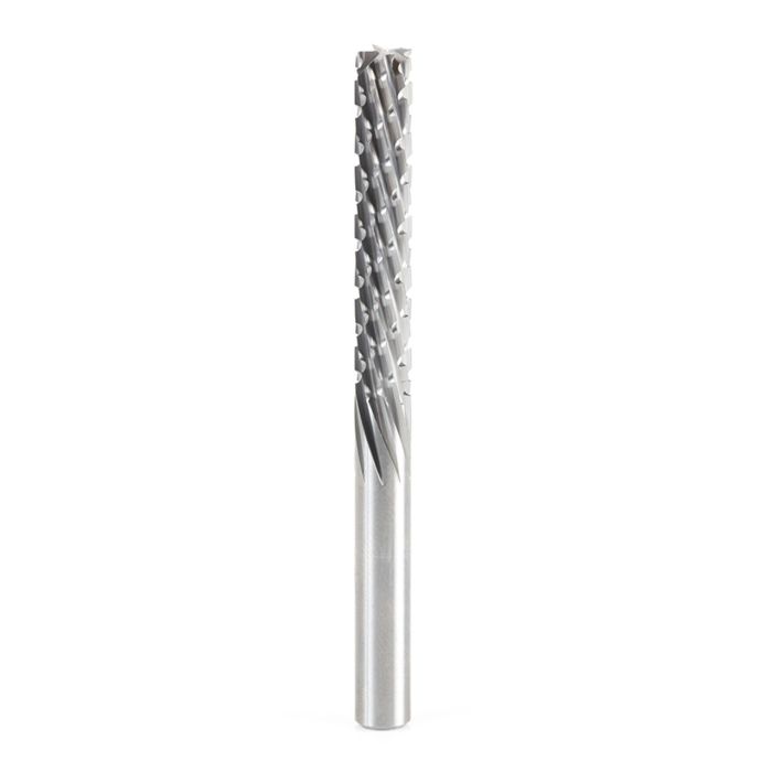 Amana tool 46265 Solid Carbide Carbon Fiber Cutting Down-Cut 1/4 Dia x 1-1/2 Cut Height x 1/4 Shank x 3 Inch Long Router Bit