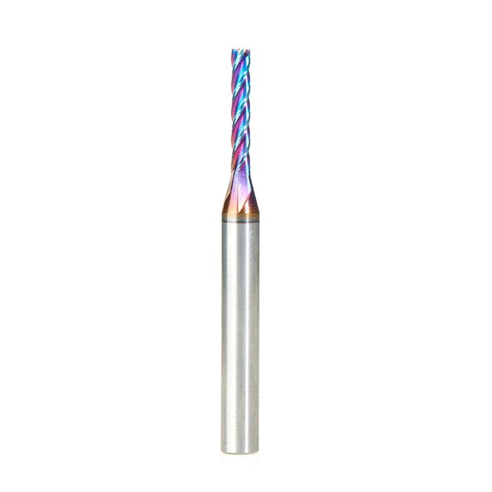 Amana tool 46292-SK CNC Spektra Extreme tool Life Coated Spiral 2D/3D Carving 0.10 Deg Tapered Angle Flat Bottom x 1/8 D x 3/4 CH x 1/4 SHK x 2-1/2 Inch Long x 4 Flute SC Up-Cut Router Bit