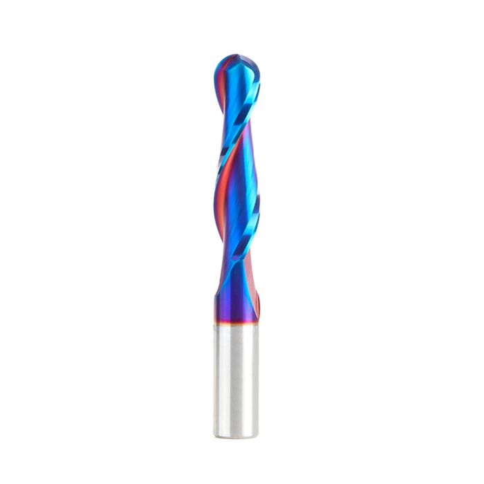Amana tool 46384-K SC Spektra Extreme tool Life Coated Double Flute Up-Cut Bal Nose Spiral 1/4 R x 1/2 D x 2-1/8 CH x 1/2 SHK x 4 Inch Long Router Bit
