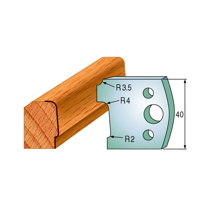 CMT 690.130 Pair of Profiled Knives for Shaper Cutters, 1-37/64-Inch Cutting Length, 5/32-Inch Thickness