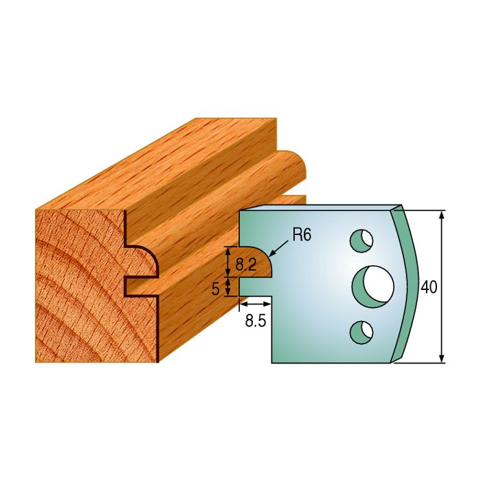 CMT 690.134 Pair of Profiled Knives for Shaper Cutters, 1-37/64-Inch Cutting Length, 5/32-Inch Thickness