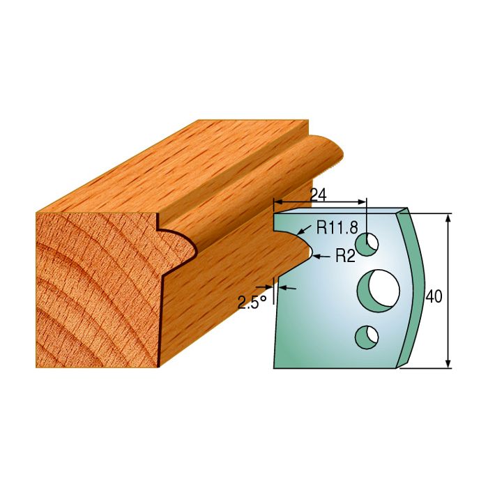 CMT 690.135 Pair of Profiled Knives for Shaper Cutters, 1-37/64-Inch Cutting Length, 5/32-Inch Thickness