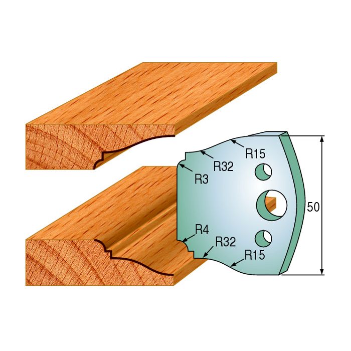 CMT 690.568 Pair of Profiled Knives for Shaper Cutters, 1-31/32-Inch Cutting Length, 5/32-Inch Thickness Shaper Cutter