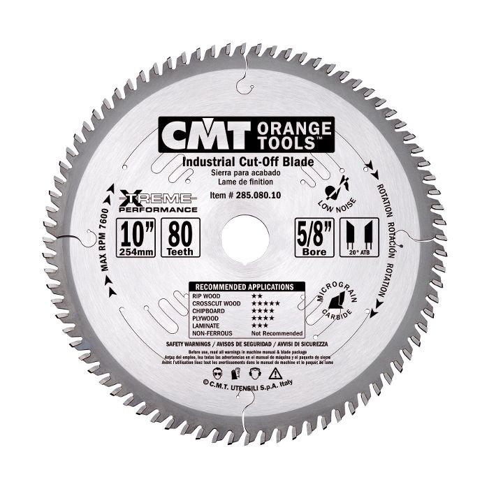 CMT 285.096.12 Industrial Heavy-Duty Fine Cut-Off ATB Blade, 12-Inch X 96 Teeth 10° ATB with 1-Inch bore
