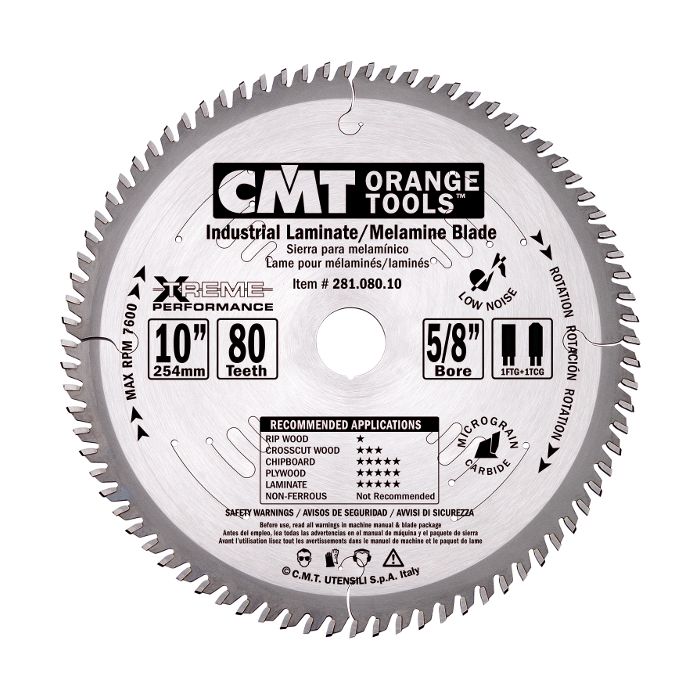 CMT 281.096.12 Industrial Long-Life Saw Blade for Laminates, 12-Inch X 96 Teeth TCG Grind with 1-Inch Bore