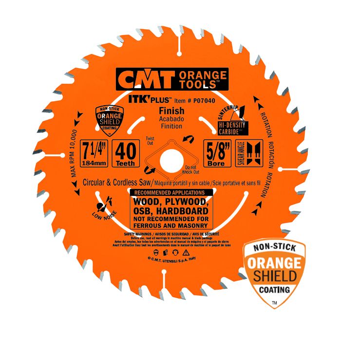 CMT P05036 ITK PLUS Saw Blade for Finishing, 5-3/8 X 36 Teeth, 10° ATB + Shear Angle, 10mm Bore