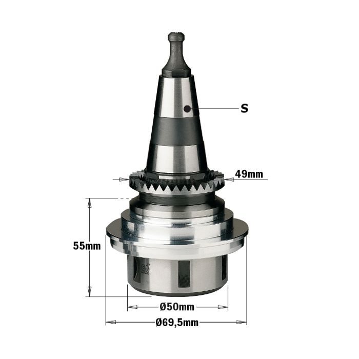 CMT 183.251.01 Chuck with "ER32" Precision Collet, ISO30 Shank with Aluminium Flange RH