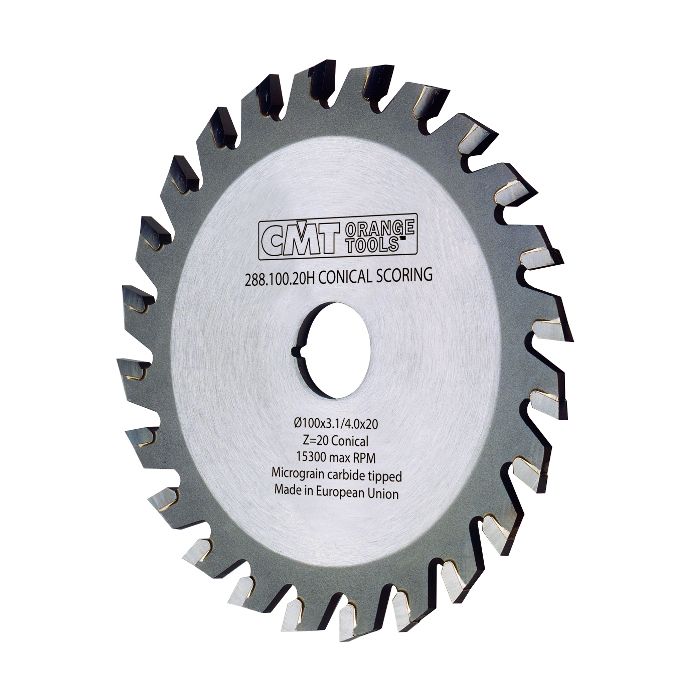 CMT 288.125.24K Industrial Conical Scoring Blade, 125mm (4-59/64-Inch) X 20 Teeth Conical + 5° ATB Teeth with 22mm Bore