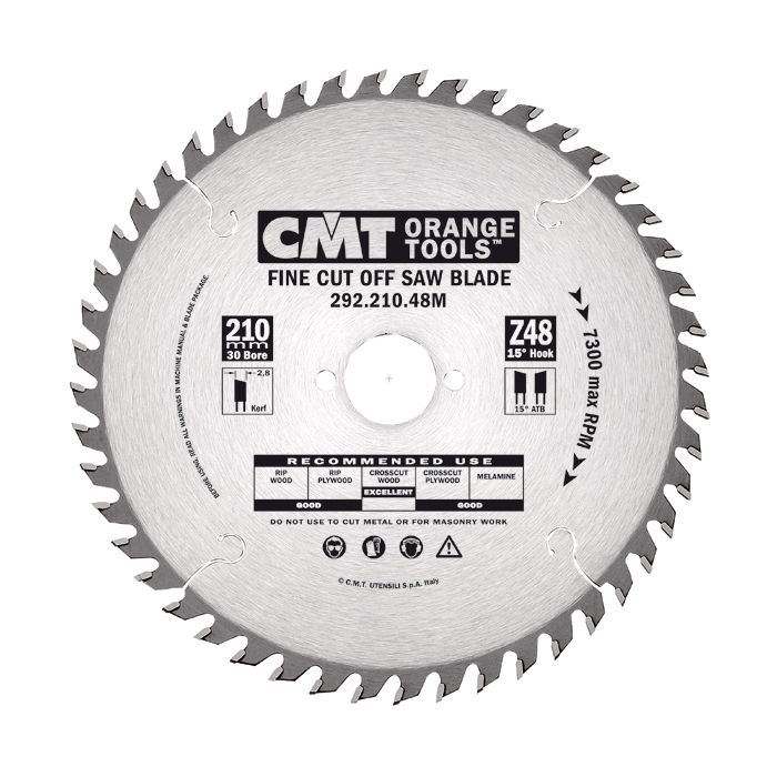 CMT 292.160.40H Fine Cut-Off Saw Blade, 160mm (6-5/16-Inch) X 40 Teeth 15° ATB with 20mm Bore