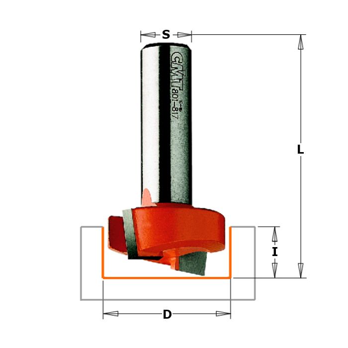 CMT 801.127.11 Mortising Bit, 1/2-Inch Diameter, 1/4-Inch Shank
