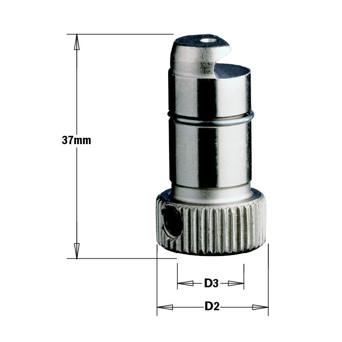 CMT 360.001.01 Drill Adaptor for Biesse, 10mm (25/64-Inch) Shank, 20mm (25/32-Inch) Diameter, Right-Hand Rotation