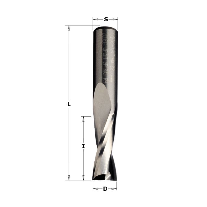 CMT 191.503.11 Solid Carbide Upcut Spiral Bit, 3/8-Inch Diameter by 3-Inch Length, 1/2-Inch Shank
