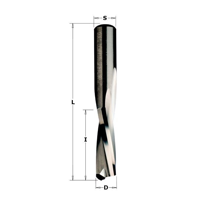 CMT 192.003.11 Solid Carbide Downcut Spiral Bit, 5/32-Inch Diameter by 2-Inch Length, 1/4-Inch Shank
