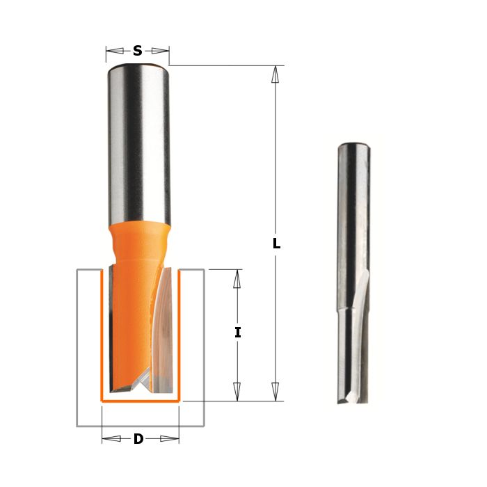 CMT 811.060.11, Solid Carbide Straight Bit, 1/4-Inch Shank, 6mm Diameter for ply-groove
