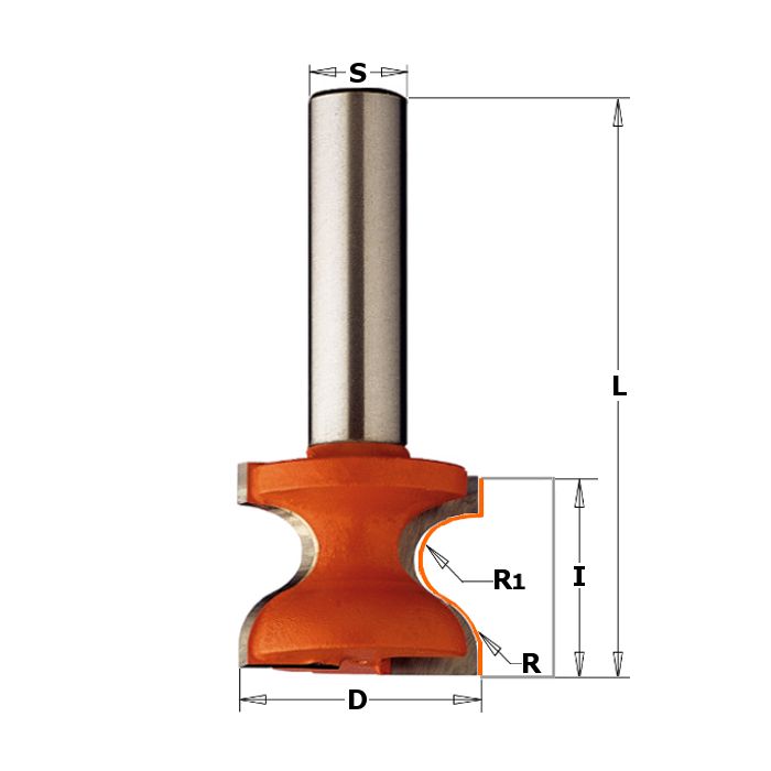 CMT 855.804.11 Window Sill Bit, 3/8 to 7/32-Inch Radius, 1/2-Inch Shank