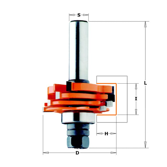 CMT 800.506.11 Slot Cutter Set, 1-7/8-Inch Diameter, 1/8 to 23/32-Inch Cutting Length, 1/2-Inch Shank
