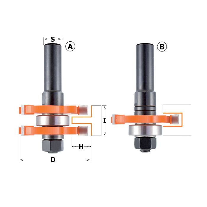 CMT 800.626.11M Bit For Cutting Grooves, 3/4-Inch Cutting Length, 1/2-Inch Shank