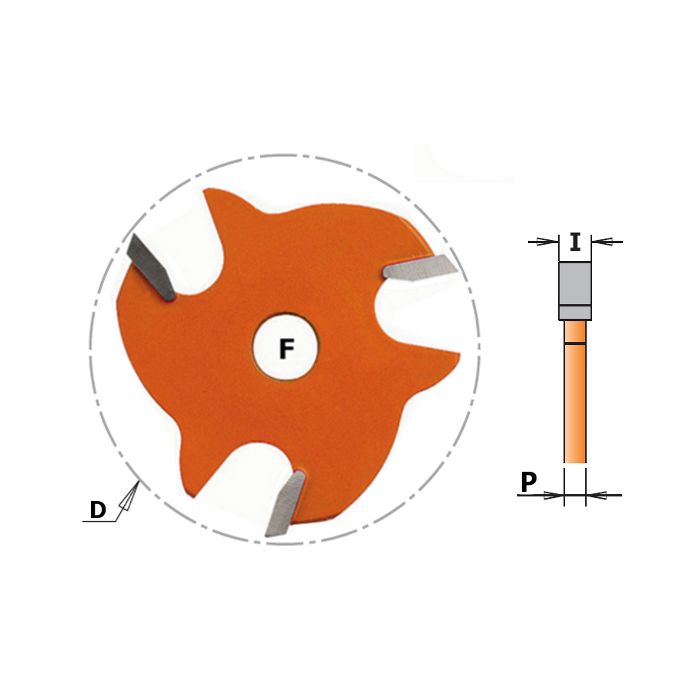 CMT 822.364.11 3-Wing Slot Cutter, 1/4-Inch Cutting Length, 5/16-Inch Bore
