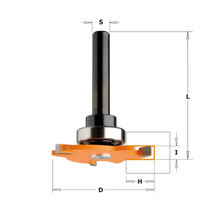 CMT 823.340.11B Slot Cutter with Arbor & Bearing, 1/2-Inch Shank