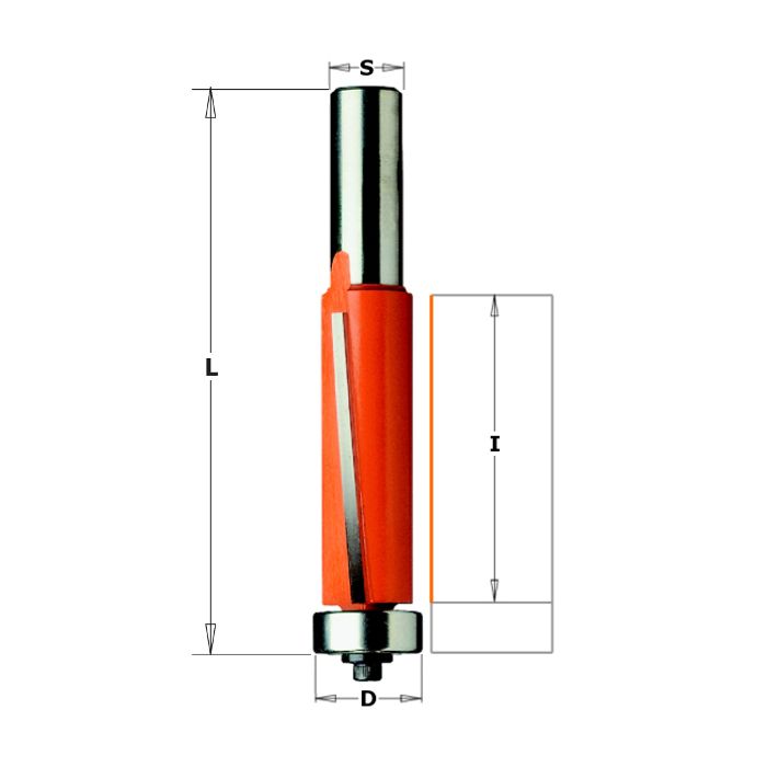 CMT 806.191.11 Super-Duty Flush Trim Bit, 1-Inch Cutting Length, 1/4-Inch Shank
