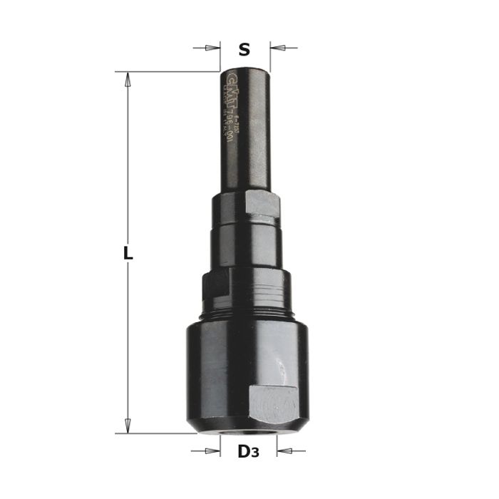 CMT 796.001.00 Router Collet Chuck Extension for 1/2-Inch Collets, 1/2-Inch Shank