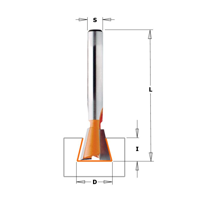 CMT 818.190.11 Dovetail Bit, 3/4-Inch Diameter, 1/4-Inch Shank